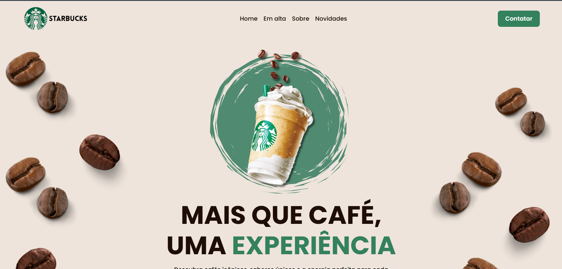 Landing page Starbucks