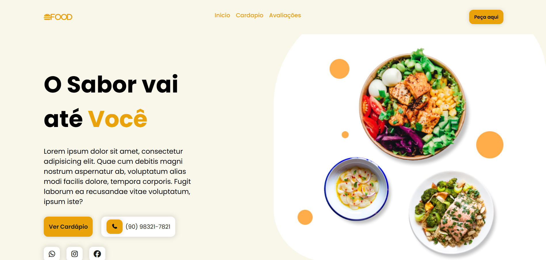 Landing page food
